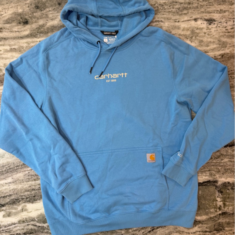 Carhartt Force Men's Sky Blue Hoodie - Picture 2 of 4